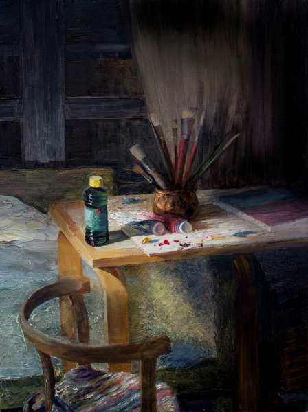 Malerens bord af - maleri af Misha Lapitskiy