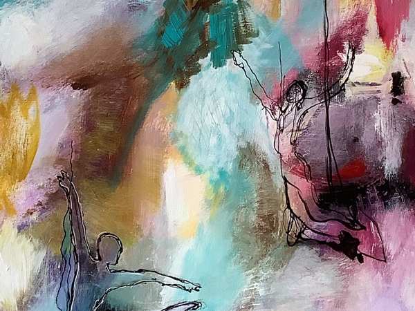 Helle Sneum - abstrakt maleri med farver