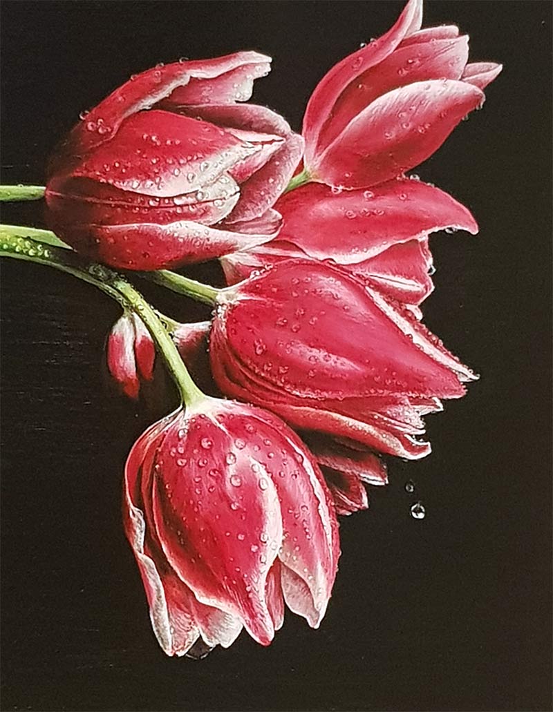 Tulipaner akryl maleri af kunstner Tina Agerbo